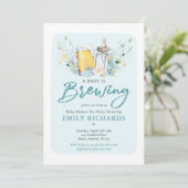 A Baby Is Brewing Bottle & Beer Coed Baby Shower Invitation (Standing Front)