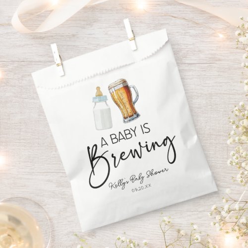 A Baby Is Brewing Bottle Beer Glass Baby Shower Favor Bag