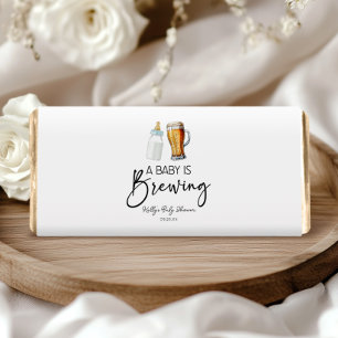 A Baby Is Brewing Bottle Beer Glass Baby Shower Hershey Bar Favors