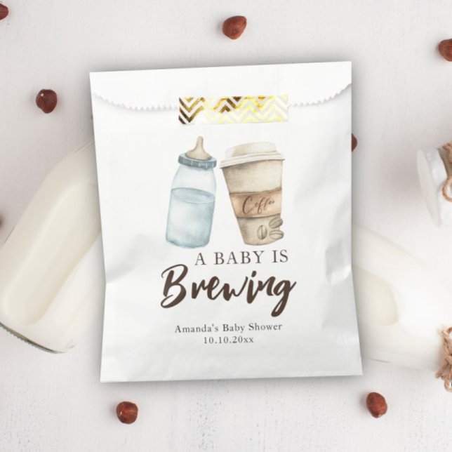 A Baby is Brewing Bottle Coffee Baby shower Favor Bag (Creator Uploaded)