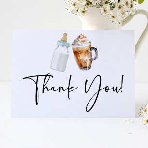 A Baby Is Brewing Bottle Coffee Baby Shower Letterpress Thank You Card