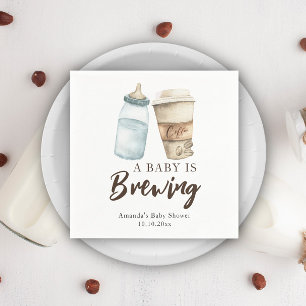 A Baby is Brewing Bottle Coffee Baby shower Napkins