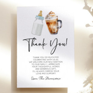 A Baby Is Brewing Bottle Coffee Baby Shower Thank You Card