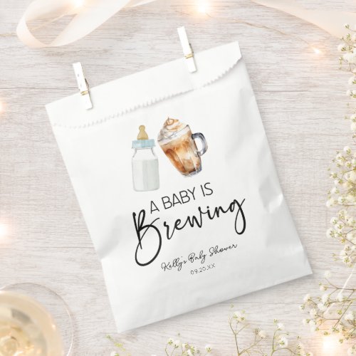 A Baby Is Brewing Bottle Coffee Glass Baby Shower Favor Bag