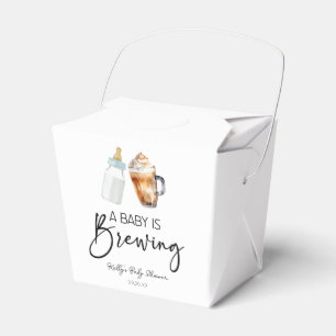 A Baby Is Brewing Bottle Coffee Glass Baby Shower Favor Boxes