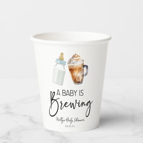 A Baby Is Brewing Bottle Coffee Glass Baby Shower Paper Cups