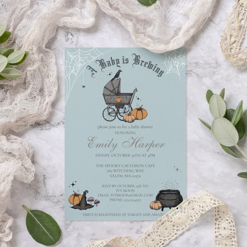 A Baby is Brewing Boy Baby Shower Invitation