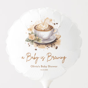 A Baby is Brewing Brown Coffee Baby Shower Balloon