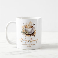 A Baby is Brewing Brown Coffee Baby Shower