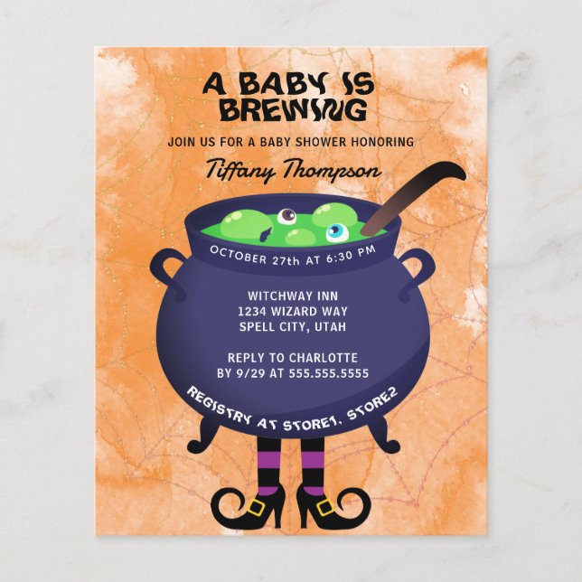 A Baby is Brewing Budget Halloween Baby Shower (Front)