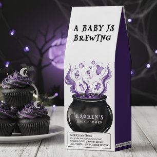 A Baby is Brewing Cauldron Halloween Baby Shower Roasted Coffee