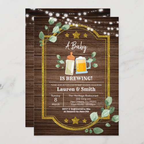 A Baby Is Brewing Co_Ed Baby Shower Invitation