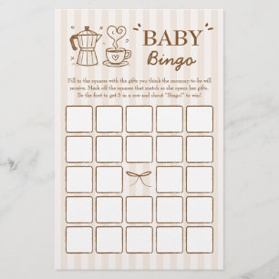 A Baby Is Brewing Coffee Baby Bingo Game