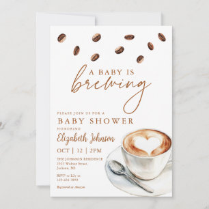 A Baby Is Brewing Coffee Baby Shower All In One Invitation