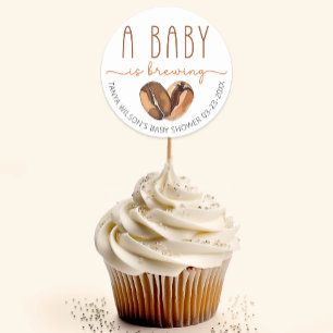 A Baby Is Brewing Coffee Baby Shower Classic Round Sticker