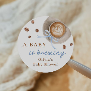 A Baby is Brewing Coffee Baby Shower Classic Round Sticker