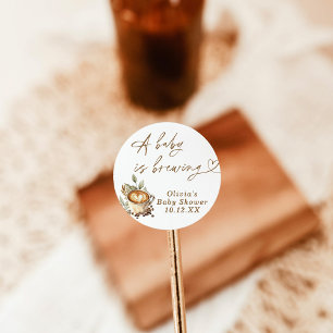 A Baby Is Brewing Coffee Baby Shower Classic Round Sticker