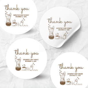 A Baby is Brewing Coffee Baby Shower Classic Round Sticker