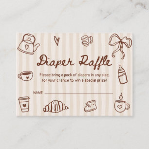 A Baby is Brewing Coffee Baby Shower Diaper Raffle Enclosure Card