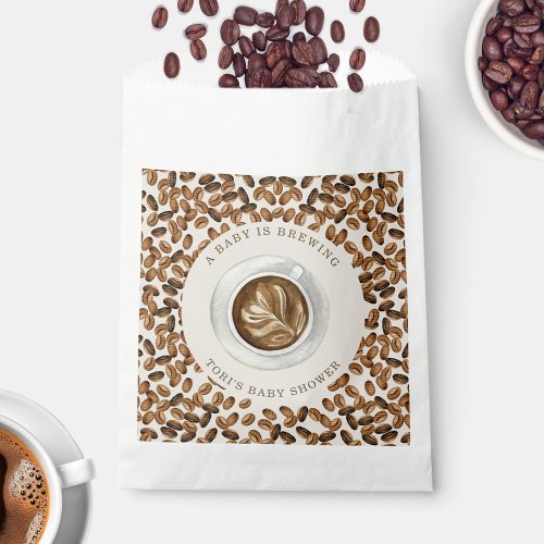 A Baby Is Brewing Coffee Baby Shower Favor Bag