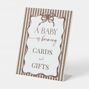 A Baby Is Brewing Coffee Baby Shower Favor Pedestal Sign