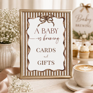 A Baby Is Brewing Coffee Baby Shower Favor Poster