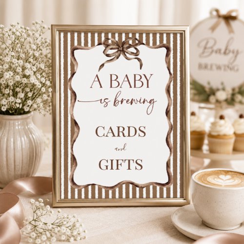 A Baby Is Brewing Coffee Baby Shower Favor Poster