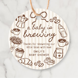 A Baby is Brewing Coffee Baby Shower Favor Tags