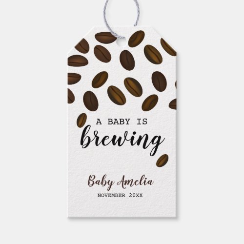 A Baby Is Brewing Coffee Baby Shower Gift Tags