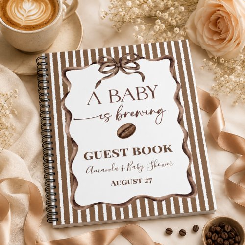A Baby Is Brewing Coffee Baby Shower Guest Notebook