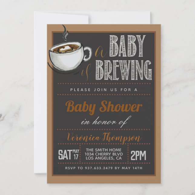 A Baby is Brewing Coffee Baby Shower Invitation (Front)