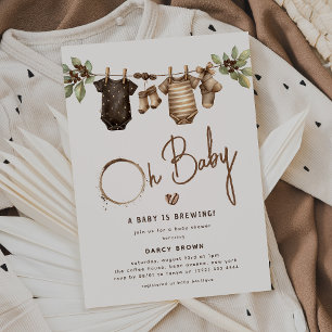 A Baby is Brewing' Coffee Baby Shower Invitation