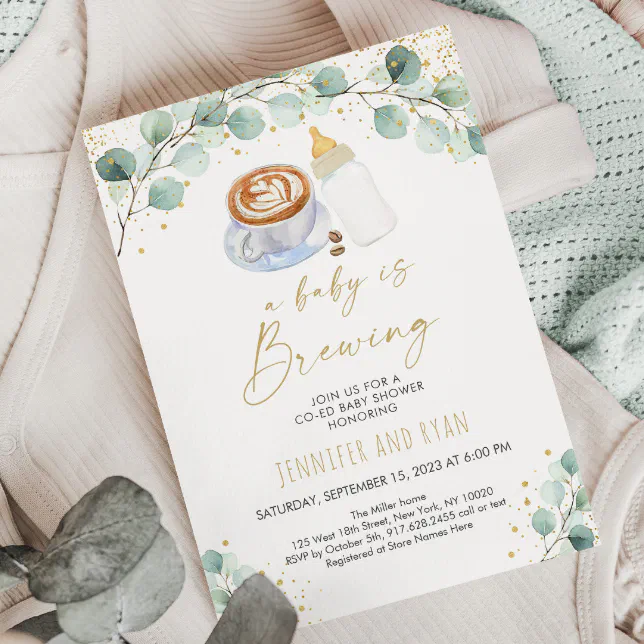 A Baby Is Brewing Coffee Baby Shower Invitation | Zazzle