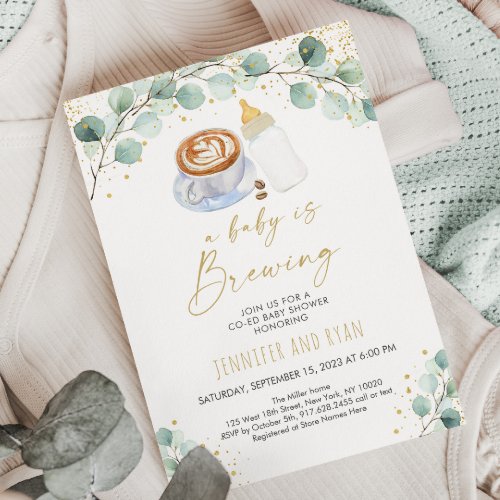A Baby Is Brewing Coffee Baby Shower Invitation