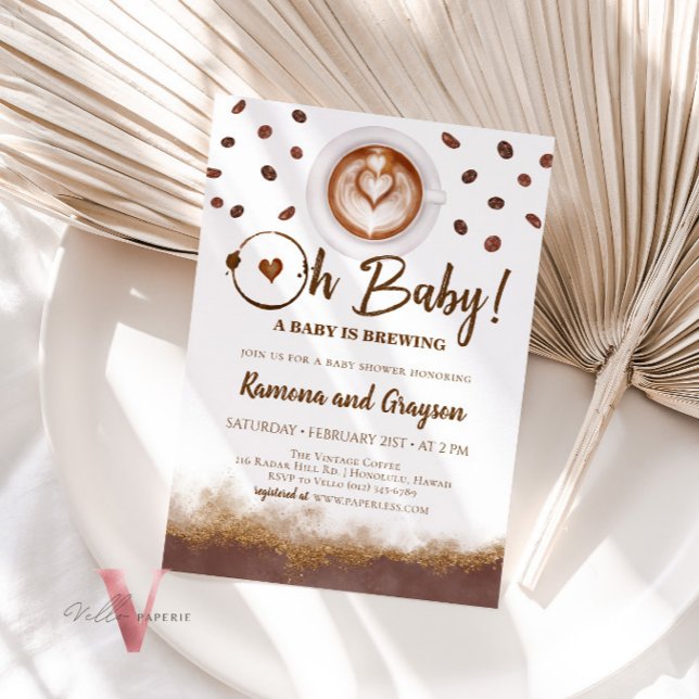 A Baby is Brewing, Coffee Baby Shower Invitation (Creator Uploaded)