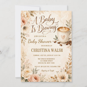 A Baby is Brewing Coffee Baby Shower Invitation