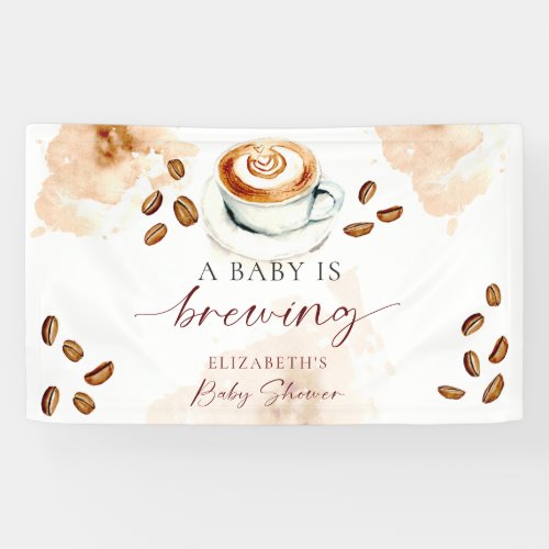 A Baby Is Brewing Coffee Baby Shower Latte Welcome Banner