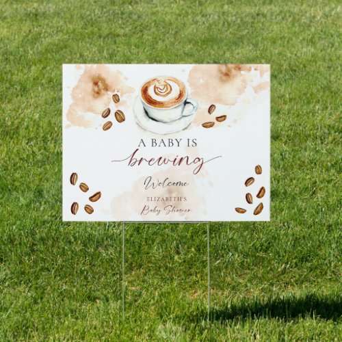 A Baby Is Brewing Coffee Baby Shower Latte Welcome Sign
