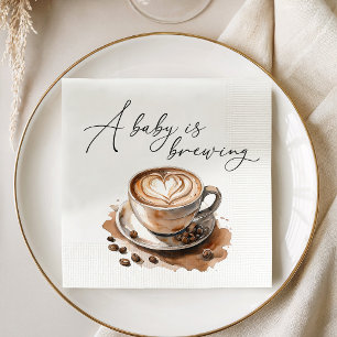 A Baby Is Brewing Coffee Baby Shower Napkins