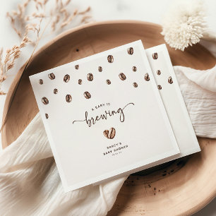 'a Baby is Brewing' Coffee Baby Shower Napkins