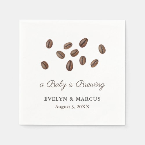 A Baby Is Brewing Coffee Baby Shower or Wedding Napkins