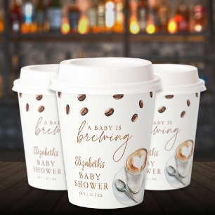 A Baby Is Brewing Coffee Baby Shower Paper Cups