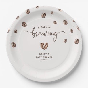 'a Baby is Brewing' Coffee Baby Shower Paper Plates