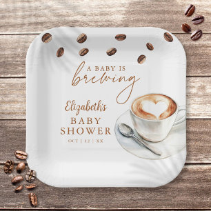 A Baby Is Brewing Coffee Baby Shower Paper Plates