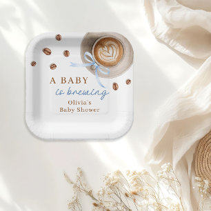 A Baby is Brewing Coffee Baby Shower Paper Plates