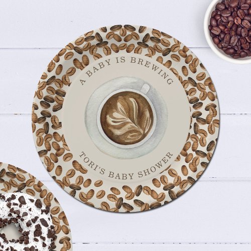 A Baby Is Brewing Coffee Baby Shower Paper Plates