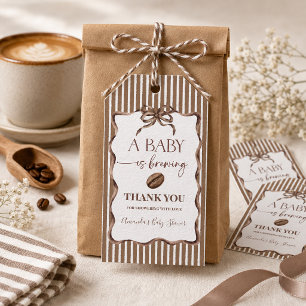 A Baby Is Brewing Coffee Baby Shower Party Gift Tags