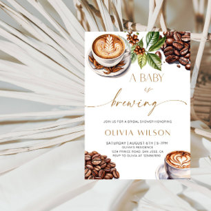 A Baby is Brewing Coffee Baby Shower Party Invitation