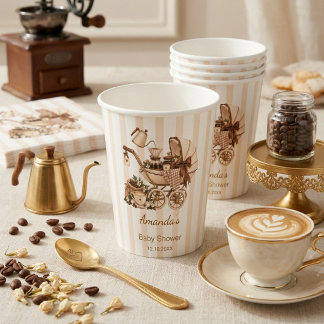 A Baby is Brewing Coffee Baby Shower party Paper Cups
