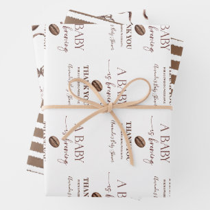 A Baby Is Brewing Coffee Baby Shower Party Wrapping Paper Sheets